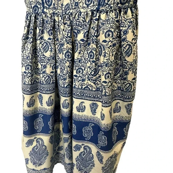 Band of Gypsies Women's Blue Floral Strapless Knee Length Dress Size Small - Picture 6 of 6